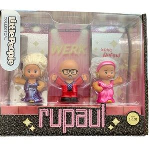 Fisher Price Little People Collector Rupaul Figure 3 Piece Set